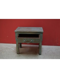 Comodino shabby coloniale verde con cassetto – 39x27x63 cm TS005 2