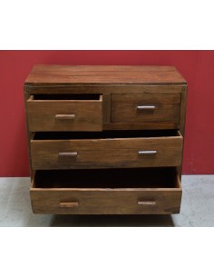 Cassettiera coloniale in teak naturale con 4 cassetti – 91x44x84 cm TS159 2