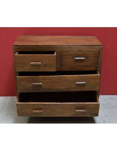 Cassettiera coloniale in teak naturale con 4 cassetti – 91x44x84 cm TS159