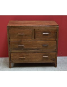 Cassettiera coloniale in teak naturale con 4 cassetti – 91x44x84 cm TS159