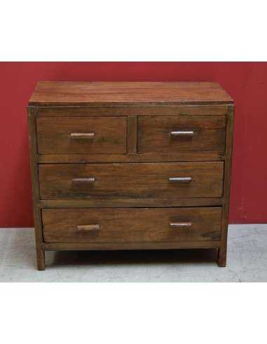 Cassettiera coloniale in teak naturale con 4 cassetti – 91x44x84 cm TS159