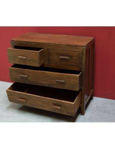 Cassettiera coloniale in teak naturale con 4 cassetti – 91x44x84 cm TS159