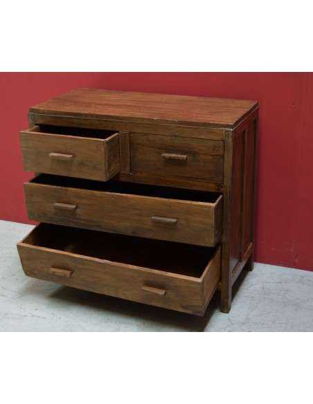 Cassettiera coloniale in teak naturale con 4 cassetti – 91x44x84 cm TS159