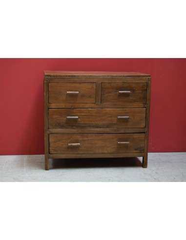 Cassettiera coloniale in teak naturale con 4 cassetti – 91x44x84 cm TS159