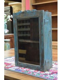 Vetrinetta pensile farmacia in legno shabby con anta vetro TS138