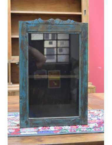 Vetrinetta pensile farmacia in legno shabby con anta vetro TS138