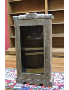 Vetrinetta etnica pensile in legno sbiancato TS122
