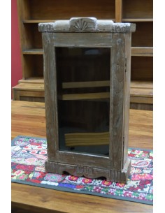 Vetrinetta etnica pensile in legno sbiancato TS122 2