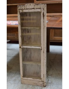 Vetrinetta etnica  pensile  alta in legno sbiancato TS080 2