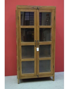 Vetrina coloniale in teak naturale due ante TS014 2