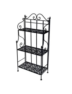 Etagere Jessica in ferro colore nero brash con 3 ripiani - Vacchetti VG6431990000