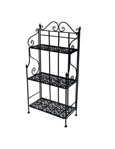 Etagere Jessica in ferro colore nero brash con 3 ripiani - Vacchetti VG6431990000