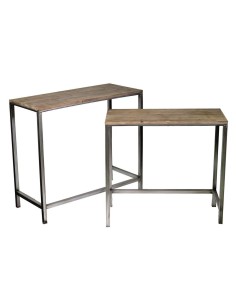 Tavolo consolle top legno struttura ferro - Vacchetti VG6447620000