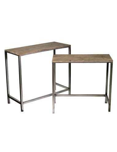 Tavolo consolle top legno struttura ferro - Vacchetti VG6447620000