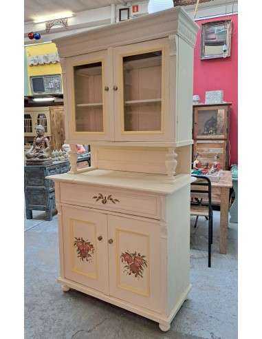 Credenza Vintage Anni '40 - Legno Massello con Decorazioni Melograno UN7892