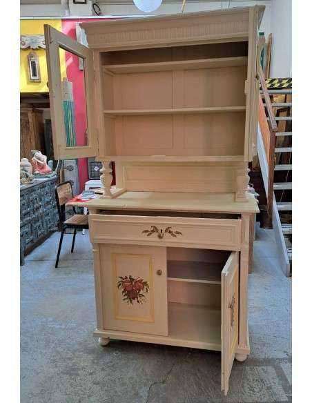 Credenza Vintage Anni '40 - Legno Massello con Decorazioni Melograno UN7892
