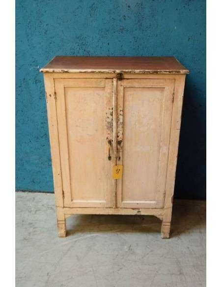 Credenza shabby panna legno massello 2 ante TP089