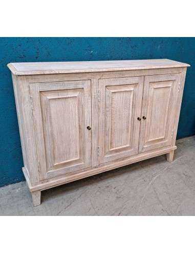 Credenza in Legno Massello - Stile Shabby Sbiancato 129x28cm AGBB00082