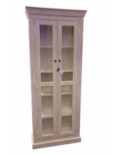 Vetrina in Legno Massello - Stile Shabby Sbiancato 75x30cm AGBB00035