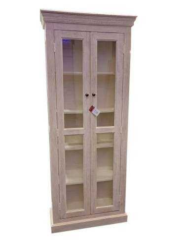 Vetrina in Legno Massello - Stile Shabby Sbiancato 75x30cm AGBB00035
