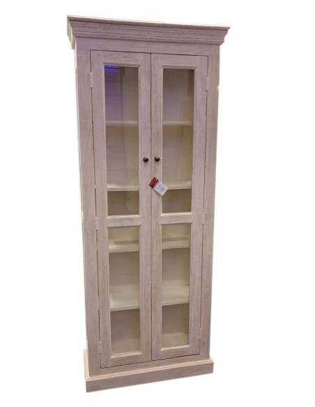 Vetrina in Legno Massello - Stile Shabby Sbiancato 75x30cm AGBB00035