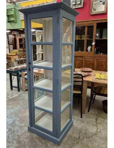 Vetrina Shabby Azzurra Artigianale | Eleganza e Stile dall'India CX202