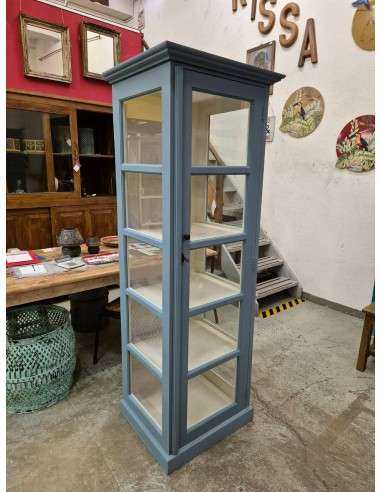 Vetrina Shabby Azzurra Artigianale | Eleganza e Stile dall'India CX202