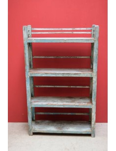 Scaffale shabby azzurro in legno massello TR030 2