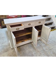Credenza in Legno Massello Colore Grigio decapato | 130x40cm CX209 2