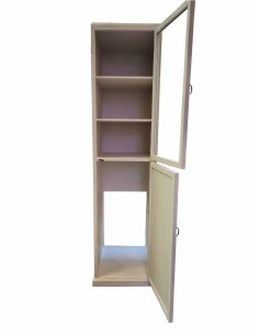 Mobile colonna in legno massello bianco decapato | Artigianato indiano CX210 2