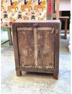 Armadietto / comodino  in legno massello colore legno rustico CX218