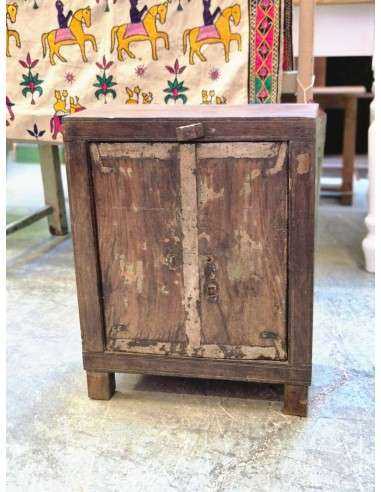 Armadietto / comodino  in legno massello colore legno rustico CX218