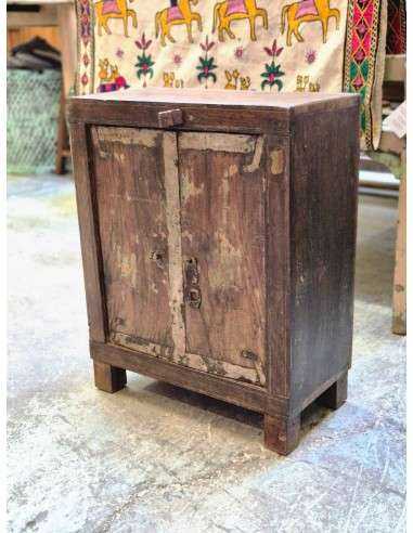 Armadietto / comodino  in legno massello colore legno rustico CX218