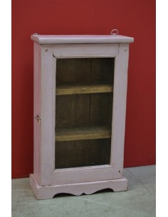 Vetrinetta pensile shabby lilla con anta in vetro – 37x17x65 cm TS134 2
