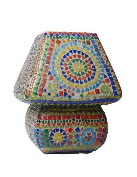 Lampada etnica a Mosaico in vetro colore scure  LAMP001