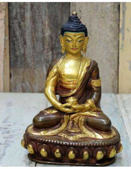 Statue Buddha in Lega con faccia dorata SCUL0011