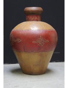 vaso etnico di metallo colorato e decorato F3052 2