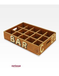 Cassette in legno a scomparti con scritte