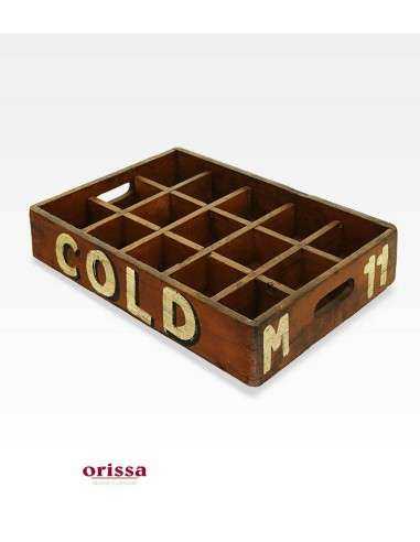 Cassette in legno a scomparti con scritte