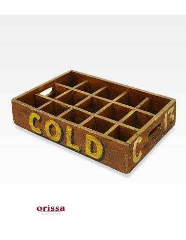Cassette in legno a scomparti con scritte