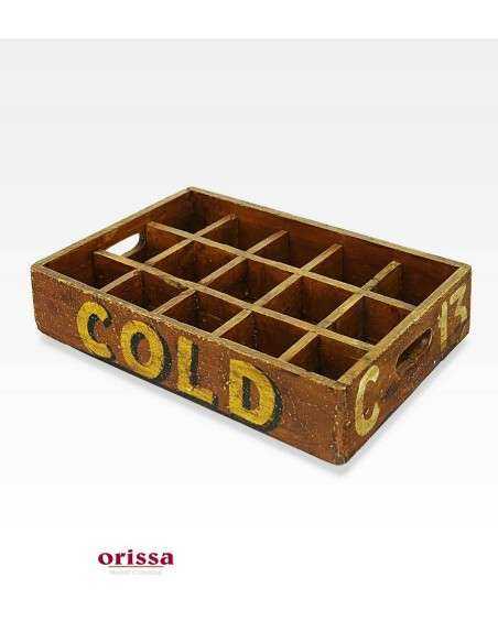 Cassette in legno a scomparti con scritte