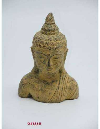 Statua mezzo busto Buddha in pietra H 20cm