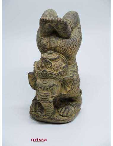 Statua divinità Ganesh con gambe alzate  H 25cm