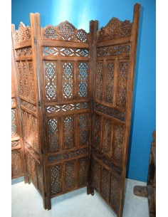 Paravento separé intagliato in legno massello indiano TB113 2