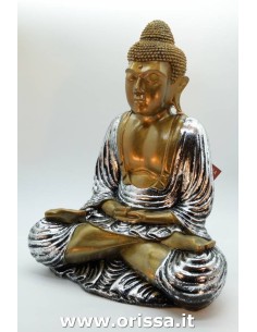Statua Buddha IN RESINA ORO/ARGENTO H 50cm ALWIK078 2