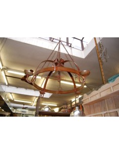Lampadario candeliere ferro battuto da 40cm LAMP005B