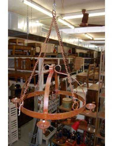 Lampadario candeliere ferro battuto da 40cm LAMP005B
