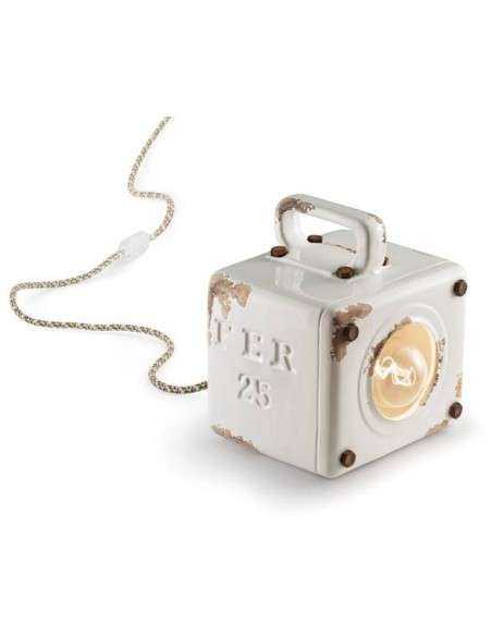 Lampada da tavolo cubo stile retrò industrial colorata ferroluce C1650