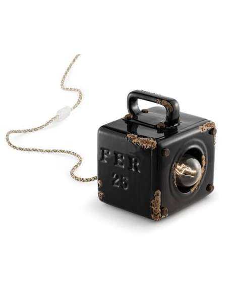 Lampada da tavolo cubo stile retrò industrial colorata ferroluce C1650