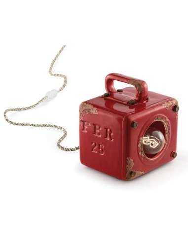 Lampada da tavolo cubo stile retrò industrial colorata ferroluce C1650